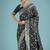 dark teal zari woven banarasi satin silk saree