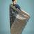 dark teal zari woven banarasi satin silk saree