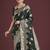dark green zari woven banarasi satin silk saree 