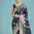 dark teal zari woven banarasi satin silk saree 