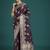 dark wine zari woven banarasi satin silk saree 