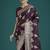 dark wine zari woven banarasi satin silk saree 