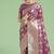 rose pink banarasi satin silk saree with zari woven pallu & blouse piece