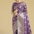 purple banarasi satin silk saree with zari woven pallu & blouse piece