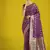 purple banarasi satin silk golden meenakari work saree