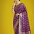 purple banarasi satin silk golden meenakari work saree