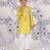 Safari safari boys kurta set mustard animal print with patchwork