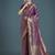 purple banarasi satin silk meenakari zari weaving pattern saree