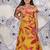 Sunburst leaf girls skirt set mustard & pink floral coord