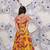 Sunburst leaf girls skirt set mustard & pink floral coord