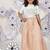 Blush buzz girls lehenga set blue bee embroidered top & peach skirt