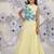 Mermaid bloom girls lehenga set lemon & aqua 3d ruffle drape look