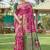 Multicolor silk blend saree with blouse