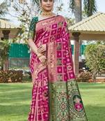 Multicolor silk blend saree with blouse