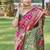 Multicolor silk blend saree with blouse