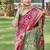Multicolor silk blend saree with blouse