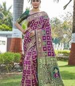 Multicolor silk blend saree with blouse