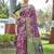 Multicolor silk blend saree with blouse