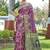 Multicolor silk blend saree with blouse