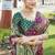 Multicolor silk blend saree with blouse