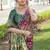 Multicolor silk blend saree with blouse