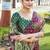 Multicolor silk blend saree with blouse