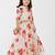 White floral printed chanderi lehenga