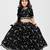Black animal printed chanderi lehenga