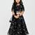 Black animal printed chanderi lehenga