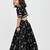 Black animal printed chanderi lehenga