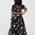 Black floral printed chanderi lehenga