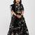 Black floral printed chanderi lehenga