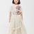 White animal printed chanderi lehenga