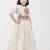 White animal printed chanderi lehenga