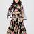 Black floral printed chanderi lehenga