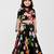 Black floral printed chanderi lehenga