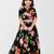 Black floral printed chanderi lehenga