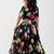 Black floral printed chanderi lehenga