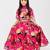 Pink floral printed chanderi lehenga