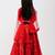 Red animal printed chanderi lehenga