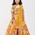 Yellow floral printed chanderi lehenga