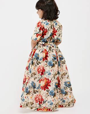 Multicolor floral printed chanderi lehenga 4