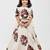 White floral printed chanderi lehenga