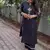 Black Embroidered South Cotton Kurta and Pant Set