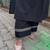 Black Embroidered South Cotton Kurta and Pant Set