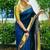 Blue color silk blend saree with blouse