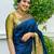 Blue color silk blend saree with blouse