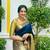 Blue color silk blend saree with blouse