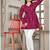 Pink printed v-neck long sleeve top in delta silk     elegant everyday wear