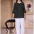 Black printed cotton blend top with 3/4 sleeves     everyday comfort wear